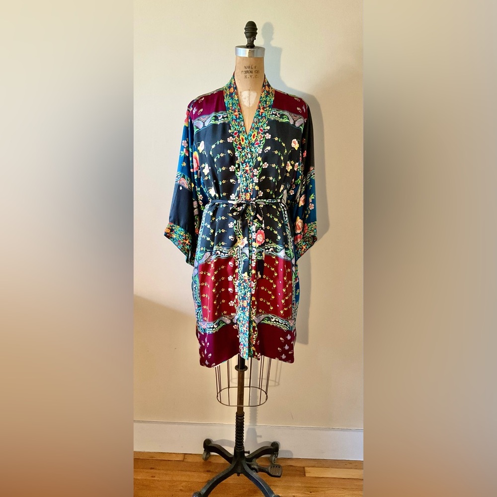 Johnny Was Naja Dress 100% Silk Size Large
